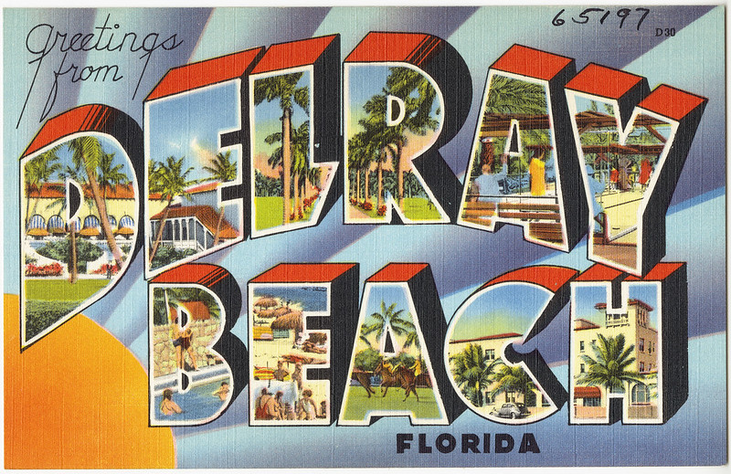 A vintage postcard image from Delray Beach, FL.